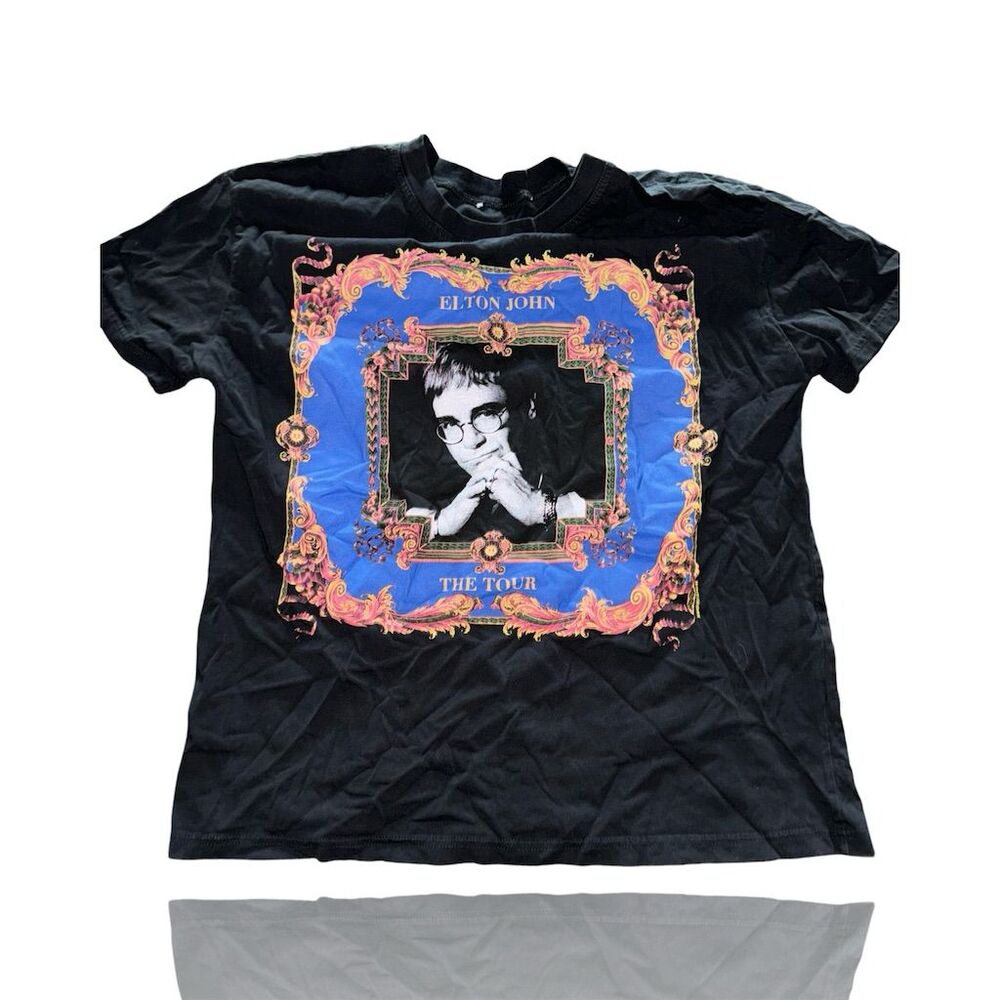 Elton John World Tour 1992-1993 Black T-Shirt Unisex Vintage Style Concert Tee